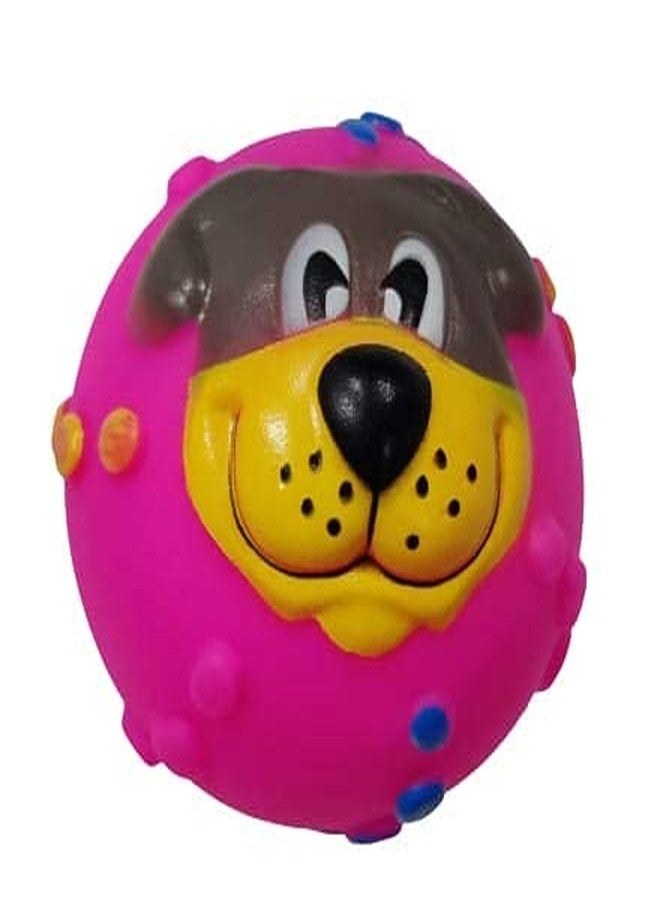 Pet Guard Squeaky Puppy Face Ball Rubber Toy for Dog (2Pcs Color May Very) - Image 2